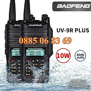 2 броя Радиостанция Baofeng UV-9R Plus, 10W, батерия 8000mAh