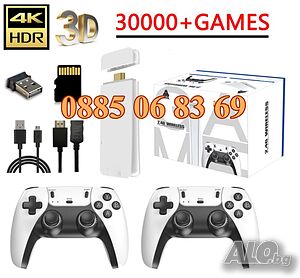 Ретро конзола М15, 30 000+ игри, Два безжични джойстика, 4K HD