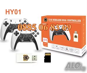 Безжична ретро конзола XY01, 10 000+ игри, Два безжични джойстика, 4K HD