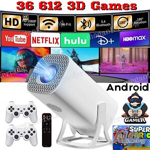 Безжичен Проектор 37 000 Вградени Игри Безжичен Стрийминг до Платформи