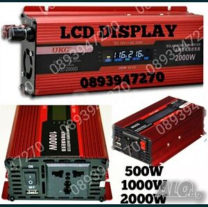Инвертор UKC 500w/1000/2000W/3000W/4000W 12V 220V, Инвертер с дисплей
