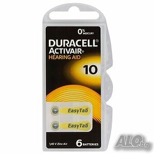 Батерия за слухов апарат DURACELL ZA10 Zinc Air 1.45V x6