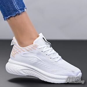 Дамски маратонки White Elegance - Минималистичен стил и лекота D2433-2 White