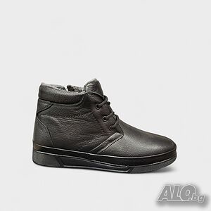 Мъжки зимни боти от естествена кожа в черен цвят 1371 black