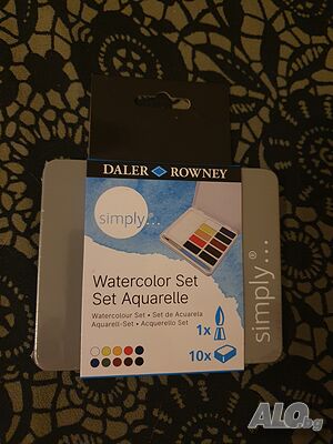 Нов комплект акварелни бои Daler-Rowney Simply (10 цвята + четка) | Ученически пособия, канцеларски материали | София