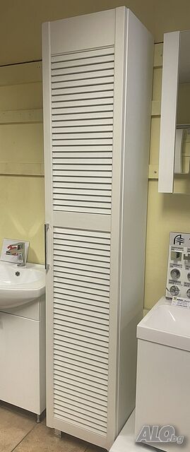 Колона шкаф 40см. PVC, врата масив с отворени ламели