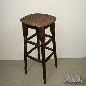 Бар стол с тапицерия, цвят орех / 756011