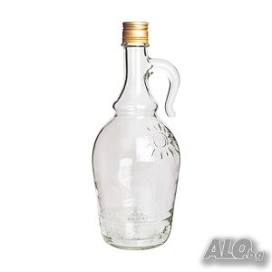 Стъклена бутилка - дамаджана 1л. с капачка и дръжка, B1000D