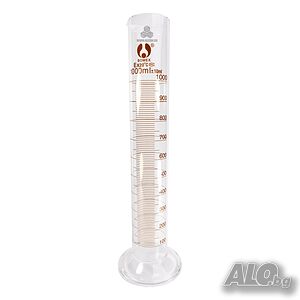 Мерителен цилиндър 1000 мл, Деление 10 ml, Боросиликатно стъкло, 20214441