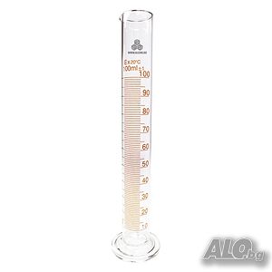 Мерителен цилиндър 100 мл, Деление 1ml, Боросиликатно стъкло, 20214438