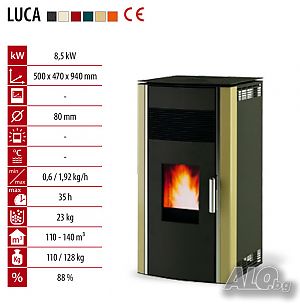 Пелетна камина LUCA 8 kW на Алфа-Плам