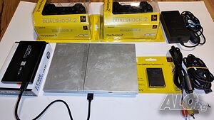 Плейстейшън 2 PS2 пълен комплект с 2бр. джойстик и 70 игри хард диск