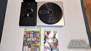 Xbox 360 Wireless Controller DJ Hero Turntable Control Guitar Hero Saga