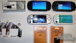 Psp street конзола Sony 2000, 1000, мемори карта игри псп хакната