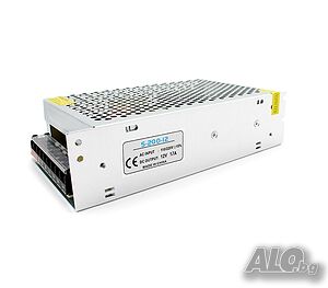 Захранване за LED лента 12VDC, 200W, 17А, Стандартен метален корпус