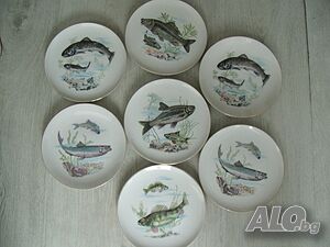 № 7964 стари японски порцеланови чинии - 7 броя - SAITO JAPAN