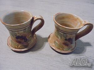№ 8425 Френски керамични чаши La Poterie Provence - винтидж сет 2 бр. /