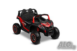Офроуд акумулаторен автомобил AXEL - Червен, 4x4, с дистанционно и LED