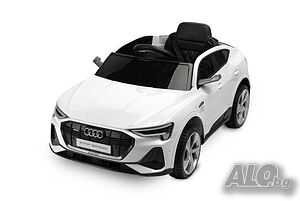 Луксозна детска акумулаторна кола AUDI ETRON SPORTBACK - Бяла, с дистанционно и LED светлини