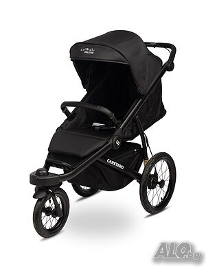 Детска количка LIMA DELUXE, Caretero - триколесна, с надуваеми гуми и покривало, до 22 кг