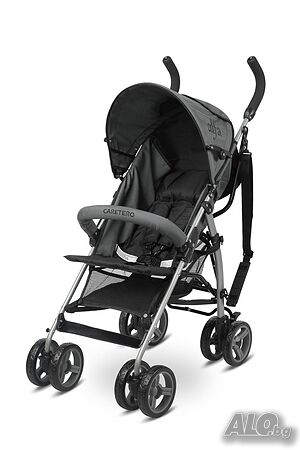 Детска количка ALFA Caretero - Сива, лека и компактна, до 15 кг