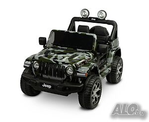 Офроуд акумулаторен автомобил JEEP RUBICON Камофлаж- 4x4, до 35кг., с дистанционно и LED,