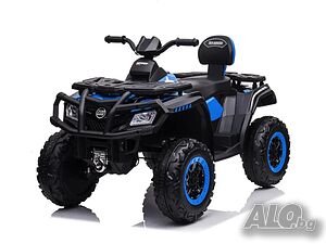 Акумулаторен детски Quad 24V, 4x4, Музикален модул с Bluetooth и USB | Ева Гуми, Син