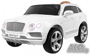 Bentley Bentayga 12V - Детски акумулаторен джип, Бял, EVA гуми