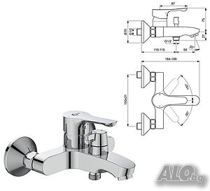 Стенен смесител за вана/душ Ideal Standard Alpha BC654AA