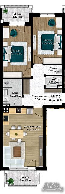 Тристаен апартамент на Коматевско шосе Тристаен апартамент 111 кв.м Тухла 2026 г. Непоследен | Апартаменти | Коматевско шосе Пловдив