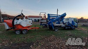 Услуги с автовишка, рязане на опасни дървета, дробилка под наем до фи 200мм