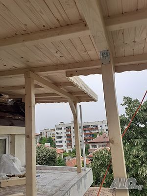 Дървени Навеси Беседки Бараки Тераси Изграждане на Дървени навеси Дървени Покривни Конструкции