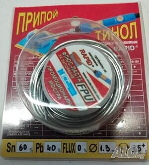 Тинол с флюс паста 60/40 ф 1.3мм/25 гр