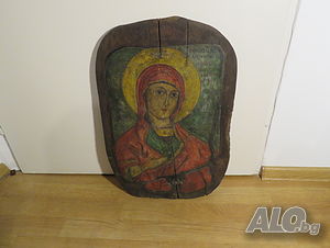 Икона голяма старинна на Света Богородица, Дева Мария с посвещение  за здраве и благополучие.