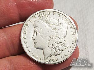 Рядък голям сребърен долар, морган долар, MORGAN DOLLAR, ONE DOLLAR - 1900г. - за колекционери и цен