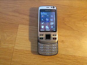 плъзгащ телефон, телефон слайд с копчета NOKIA 6600i, НОКИА 6600i - 2008г. - сив панел работещ.