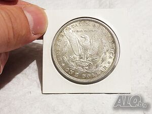 Много Рядък голям сребърен долар, морган долар, MORGAN DOLLAR, ONE DOLLAR - 1896 г., непочистван и в