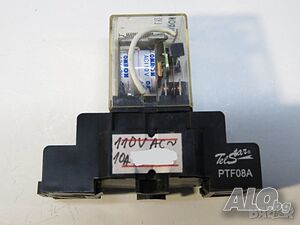 Японско реле, релета OMRON с цокъл - захранване 110 волта променливо, 10 ампера
