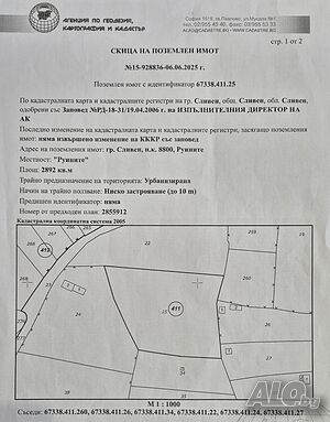 Урбанизиран имот /УПИ/ с площ от 2 892 кв.м., в гр. Сливен, местност „Руините“