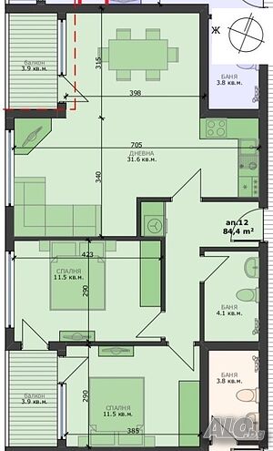 Продава 3-стаен апартамент Погреби - Варна