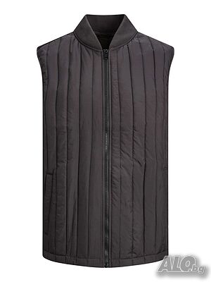 Мъжка ватирана жилетка Jack & Jones, 100% полиестер, Черна, XXL