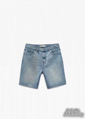 Мъжки бермуди от деним Zara, Shorts Fit, 99% памук, 1% еластан, 44