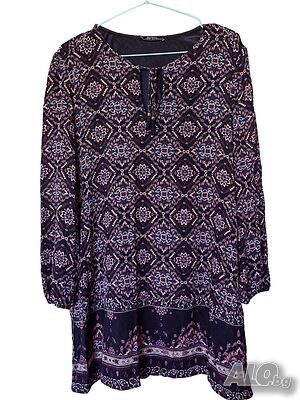 Дамска блуза с подплата и абстрактна щампа Bershka, 77х49 см, M