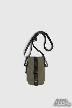 Чанта през рамо за телефон Pull& Bear, 18х10х3 см, Каки