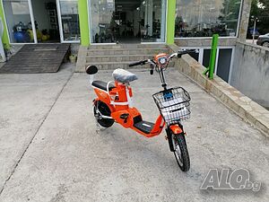 Електрически Скутер-Велосипед EBZ16 500W 48V/12AH - Оранджев (с преносима батерия)
