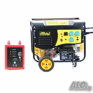 Монофазен Бензинов Генератор за ток BULPOWER 7.5 KW с пълна автоматика и СТАР-СТОП табло
