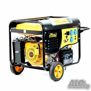 Монофазен Бензинов Генератор за ток с автоматика и колела BULPOWER 7.5 KW
