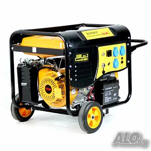 Монофазен Бензинов Генератор за ток с автоматика и колела BULPOWER 6.5 KW