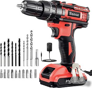 Акумулаторна бормашина и винтоверт Bamse MR3705T 21V инструмент ударен винтоверт