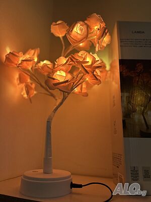 Подарък за 8-ми Март - Дърво с LED светлина, СВЕТЕЩИ РОЗИ